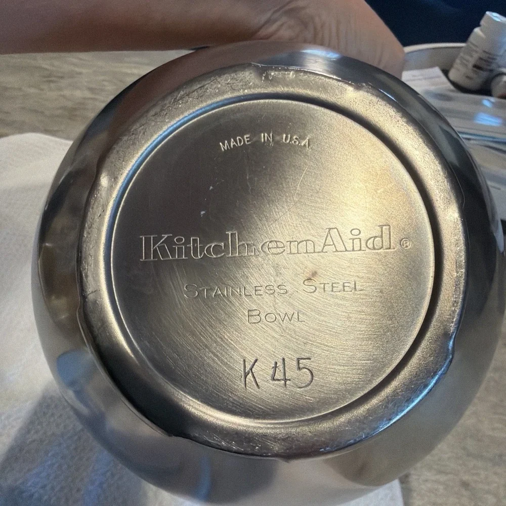 Kitchenaid K45 Stainless Steel Twist Lock Mixing Bowl, No Handle And Dough Hook
